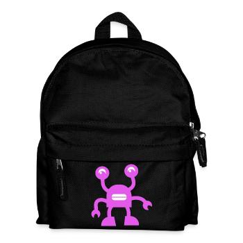 Cheerful Purple Robot - Kids' Backpack - black - Front