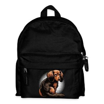 Long-haired Dachshund Dachshund Holder Dachshund Tekkel - Kids' Backpack - black - Front