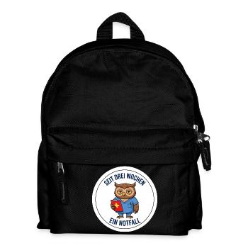 Notdienst Tierarzt Eule Nachtschicht Spruch Shirt - Kinder Rucksack - Schwarz - Vorne