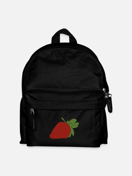 Erdbeere - Kinder Rucksack - Schwarz