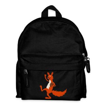 Eichhörnchen mit Eichel - Kinder Rucksack - Schwarz - Vorne