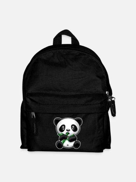 Panda with bamboo - Kids' Backpack - black
