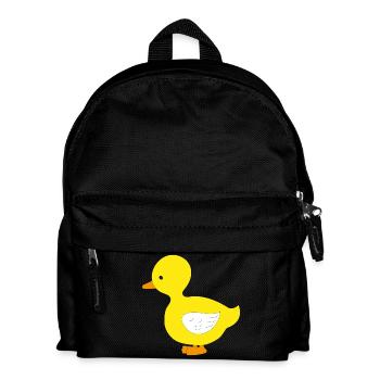 Lustige kleine gelbe Ente - Kinder Rucksack - Schwarz - Vorne