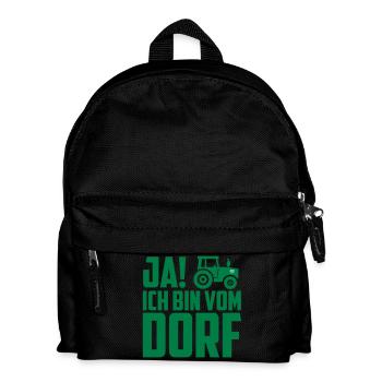 Ich bin vom Dorf - Kinder Rucksack - Schwarz - Vorne