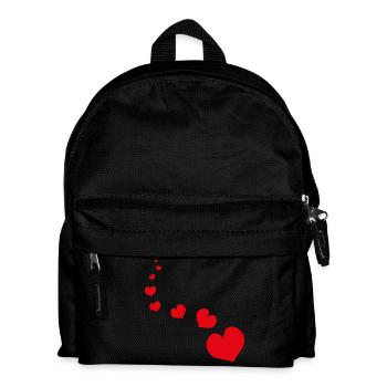 Rotes Herz - Kinder Rucksack - Schwarz - Vorne