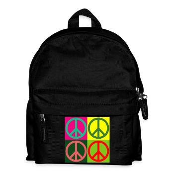 Pop Art / Peace Signs - Hippies - 60s 70s - Kids' Backpack - black - Front