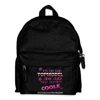 Kein Topmodel coole KFZ-Mechatronikerin - Kinder Rucksack - Schwarz - Vorne