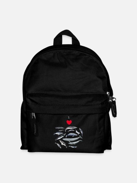 Wale lieben - Ich liebe Wale - Baleines - Kinder Rucksack - Schwarz