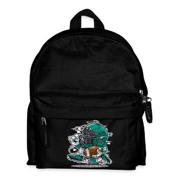 FOOTBALL SPIELER- American Football Comic Geschenk - Kinder Rucksack - Schwarz - Vorne