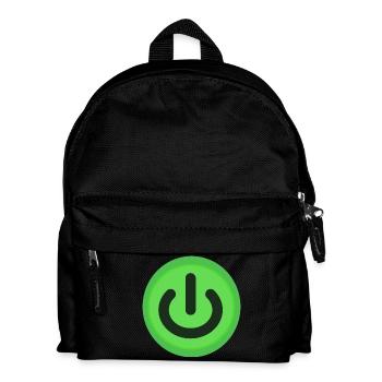 An/Aus Knopf Power Button Switch - Kinder Rucksack - Schwarz - Vorne