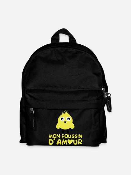 citation humour poussin amour coeur 802 - Sac à dos Enfant - noir