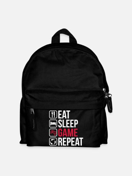 Eat Sleep Game Repeat - Kids' Backpack - black