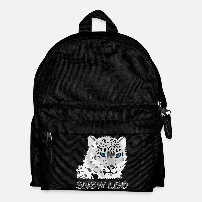 Schnee Leopard Raubkatze - Kinder Rucksack - Schwarz