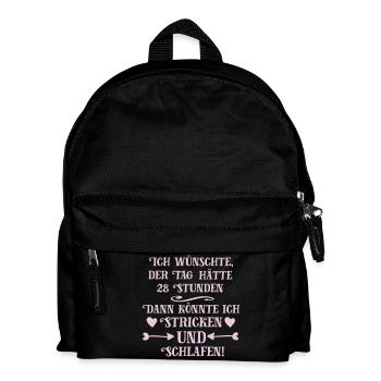 Stricken und Schlafen - Kinder Rucksack - Schwarz - Vorne