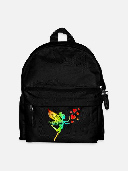 Fee Elfe Herzen Valentinstag Geschenkidee Liebe - Kinder Rucksack - Schwarz