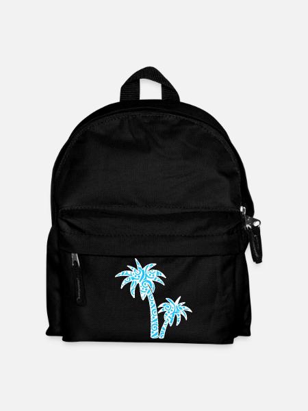 Tropic Wave Abstract Palm Design - Kids' Backpack - black