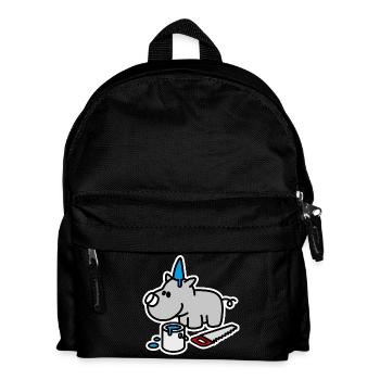 Drôle de rhinocéros anniversaire fête fête - Sac à dos Enfant - noir - Devant