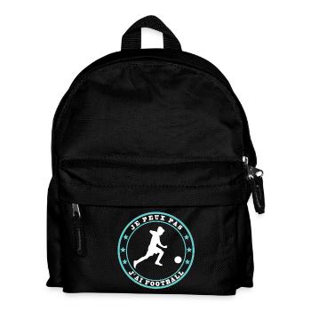 Je peux pas j'ai foot. Dessin footballeur - Sac à dos Enfant - noir - Devant
