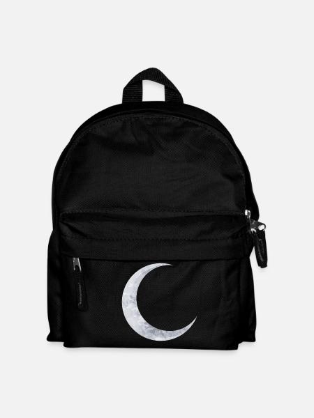 zart schimmernder Silberfarbener Mond - Kinder Rucksack - Schwarz