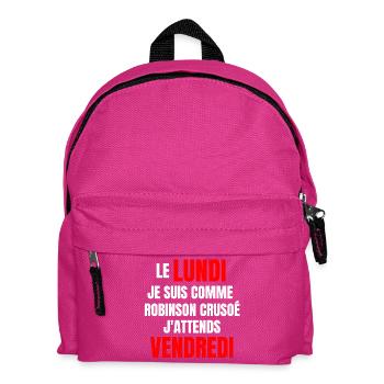 travail, travail humour - Sac à dos Enfant - fuchsia - Devant
