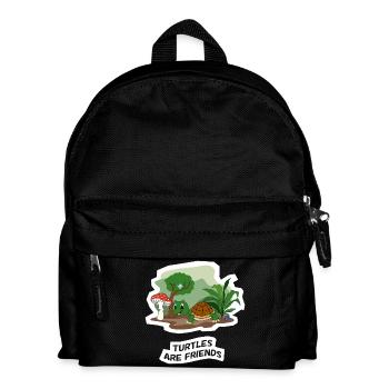 Les tortues sont amies - Sac à dos Enfant - noir - Devant