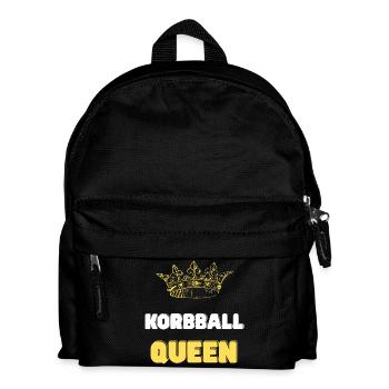 Korbball Queen goldene Krone - Kinder Rucksack - Schwarz - Vorne