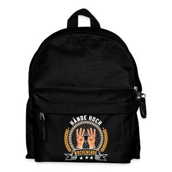 Hände hoch Wochenende - Kinder Rucksack - Schwarz - Vorne