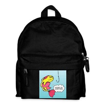 Pop Art : Poissons Accrocs Humour - Sac à dos Enfant - noir - Devant