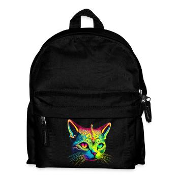 Katzen-Alien - Kinder Rucksack - Schwarz - Vorne