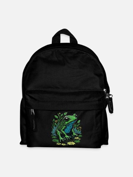 Grüner Frosch - Kinder Rucksack - Schwarz