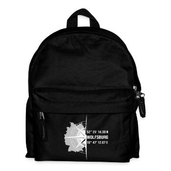 Koordinaten Wolfsburg - Kinder Rucksack - Schwarz - Vorne