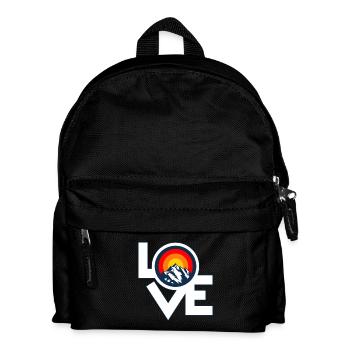 Ich Liebe Berge – I Love Mountains Retro Design - Kinder Rucksack - Schwarz - Vorne