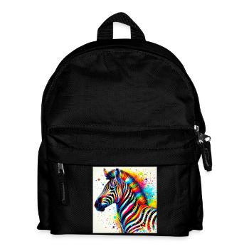 Zebra - Kinder Rucksack - Schwarz - Vorne