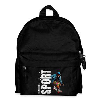 Eins mit dem Sport - Skateboard - Kinder Rucksack - Schwarz - Vorne