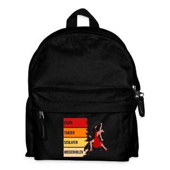 Essen, Tanzen, Schlafen, Wiederholen - Kinder Rucksack - Schwarz - Vorne