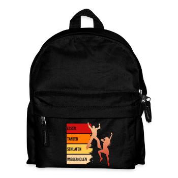 Essen, Tanzen, Schlafen, Wiederholen - Kinder Rucksack - Schwarz - Vorne