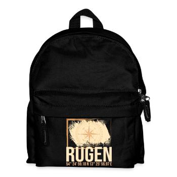 Rügen Koordinaten - Kinder Rucksack - Schwarz - Vorne