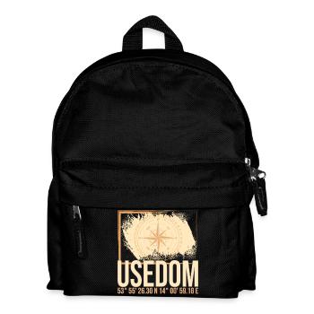 Usedom Koordinaten - Kinder Rucksack - Schwarz - Vorne