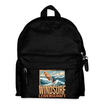 Windsurf Leidenschaft - Kinder Rucksack - Schwarz - Vorne