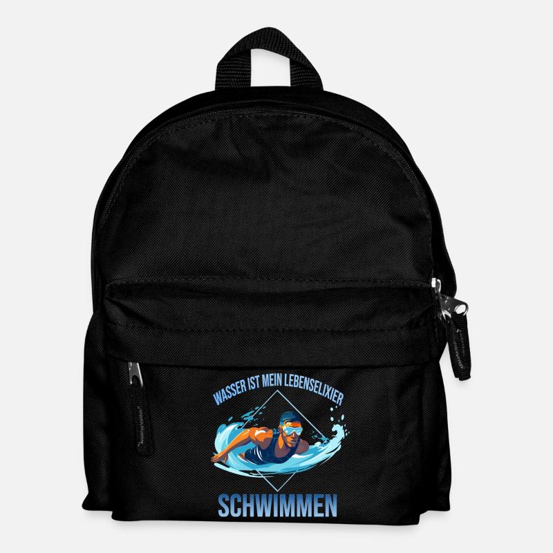 Wasser ist mein Lebenselixier - Schwimmen - Kinder Rucksack - Schwarz