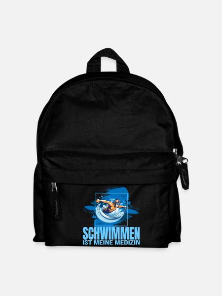 Schwimmen ist meine Medizin - Kinder Rucksack - Schwarz
