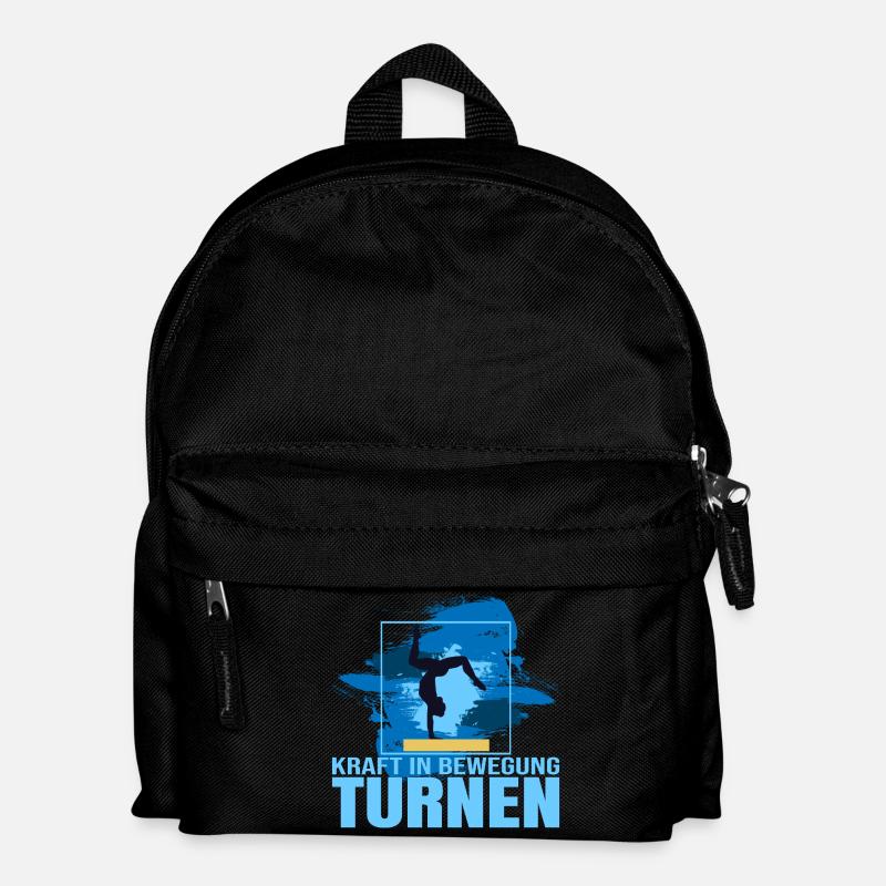 Kraft in Bewegung- Turnen - Kinder Rucksack - Schwarz