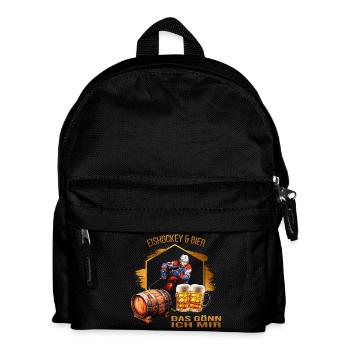 Eishockey & Bier - Das gönn ich mir - Kinder Rucksack - Schwarz - Vorne