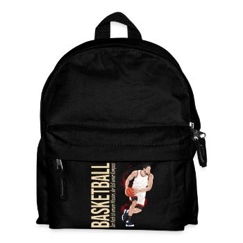 Der Korb ist unsere Mission,der Ball unser Kompass - Kinder Rucksack - Schwarz - Vorne