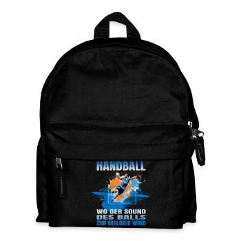 Handball: Wo der Sound des Balls zur Melodie wird - Kinder Rucksack - Schwarz - Vorne