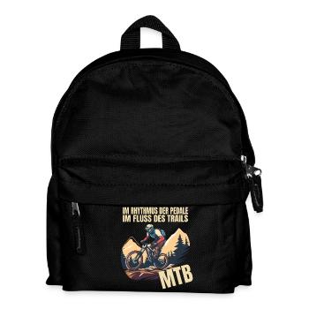 Im Rhythmus der Pedale - Im Fluss des Trails - Kinder Rucksack - Schwarz - Vorne