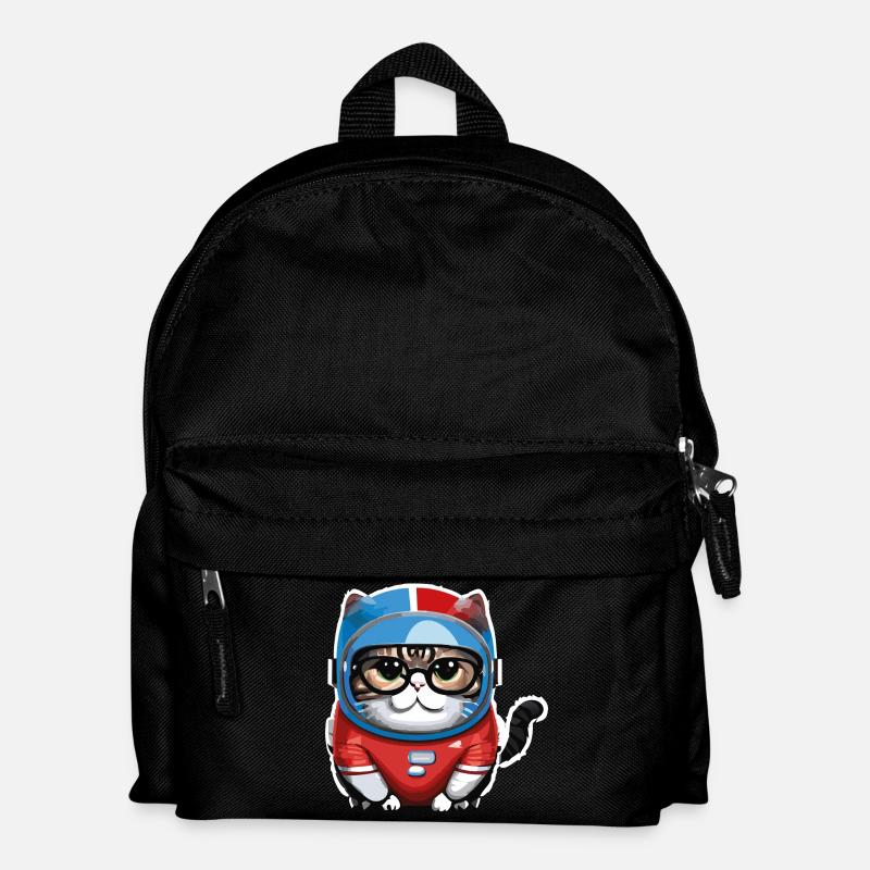 Katze Weltraum Space Cat Astronaut - Kinder Rucksack - Schwarz