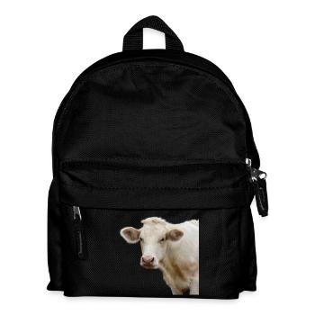 lustige Kuh Kuhkopf Geschenk Bauern - Kinder Rucksack - Schwarz - Vorne
