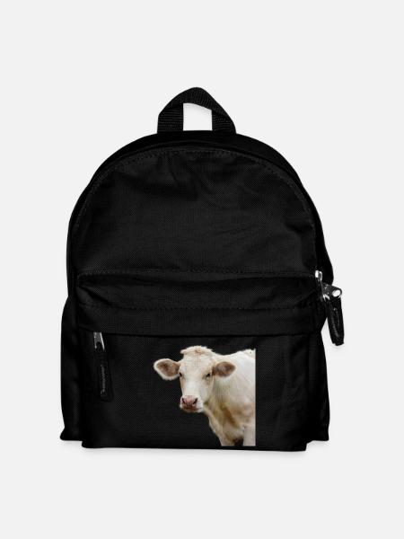 lustige Kuh Kuhkopf Geschenk Bauern - Kinder Rucksack - Schwarz