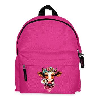 Vache avec des fleurs - Sac à dos Enfant - fuchsia - Devant